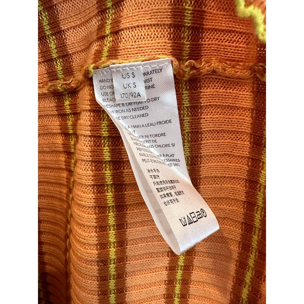 NEW Free People Vista Cardi Orange Striped Ribbed Sweater Midi Dress Size Small - Picture 10 of 12